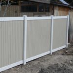 2-tone vinyl privacy. fence with 5 1/2 rail optimized
