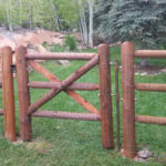3-rail log pole single gate in Park City, Utah